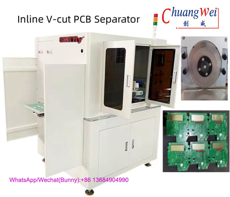 Motor Driven V-Cut PCB Separator Device with Multiple Circular Blades